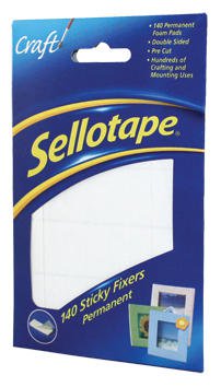 Sellotape+140+Sticky+Fixers+Permanent+Double+Sided+Pads+12mm+x+25mm+%28Pack+6%29+-+1445422