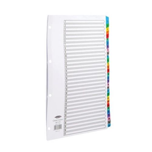 Concord Classic Index 1-31 A4 180gsm Board White with Coloured Mylar Tabs 03201/​CS32