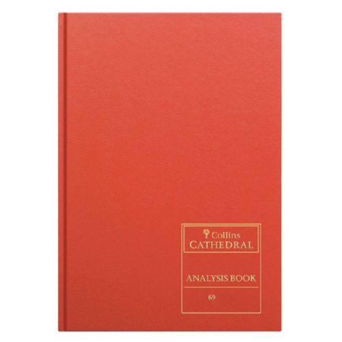 Collins Cathedral Analysis Book Casebound A4 20 Cash Column 96 Pages Red 69/201
