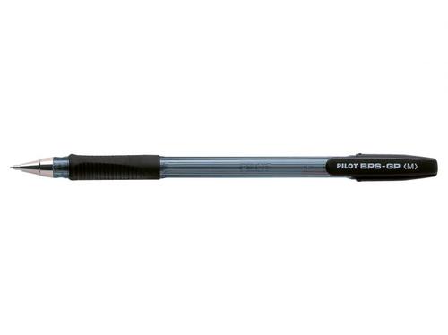 Ball Point Pens Pilot BPS GP Grip Ballpoint Pen 1.0mm Tip 0.31mm Line Black (Pack 12)