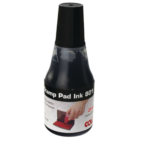 Colop 801 (25ml) High Quality Water Based Stamp Pad Ink Black - 109748