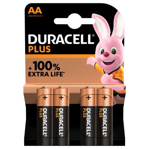 AA Duracell Plus Power AA Alkaline Batteries (Pack 4) MN1500B4PLUS