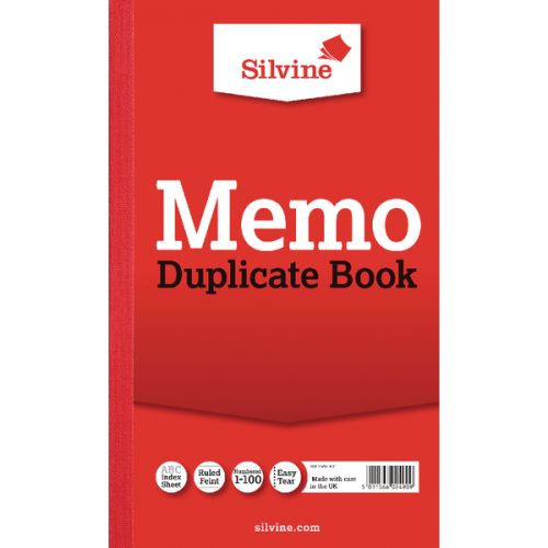 Silvine Triplicate Memo Book 210x127mm PK6
