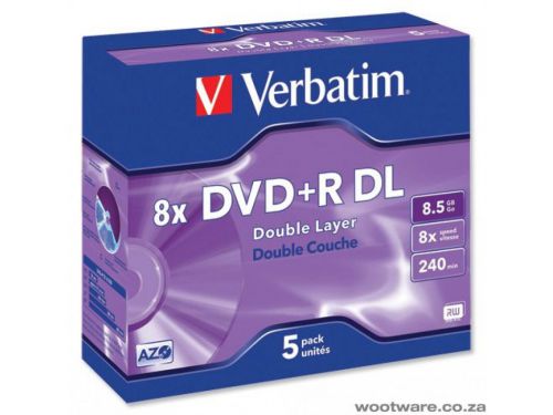 Verbatim DVD Plus R Double Layer Box of 5 - 43541