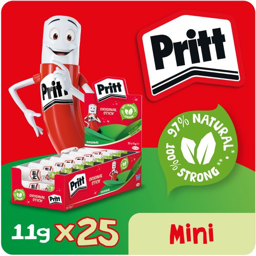 Pritt+Original+Glue+Stick+Sustainable+Long+Lasting+Strong+Adhesive+Solvent+Free+Value+Pack+11g+%28Pack+25%29+-+1564149