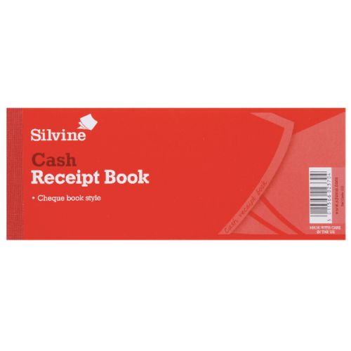 Silvine Receipt Book 80x202mm 40 Receipts Red (Pack 36)