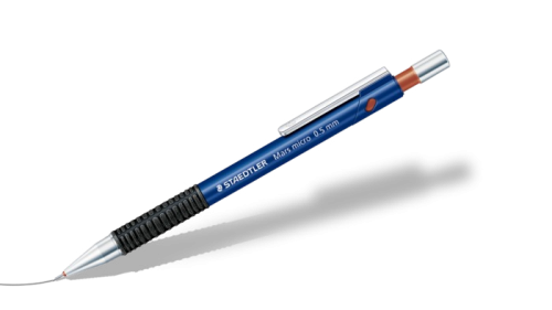 Staedtler+Marsmicro+Mechanical+Pencil+B+0.5mm+Lead+Blue+Barrel+%28Pack+10%29+-+77505