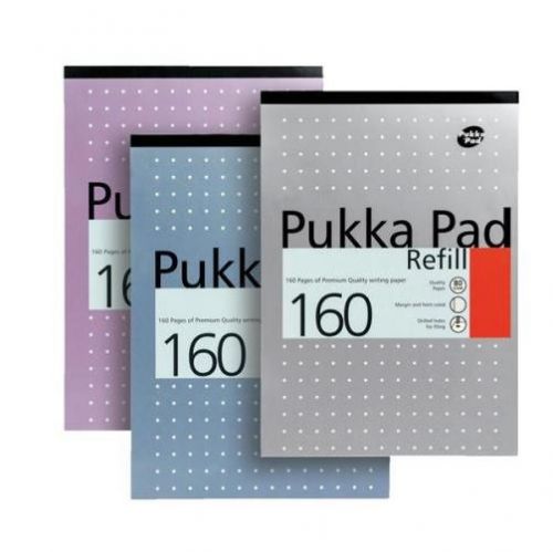 Refill Pads Pukka Pad A4 Refill Pad Ruled 160 Pages Metallic Assorted Colours (Pack 6)