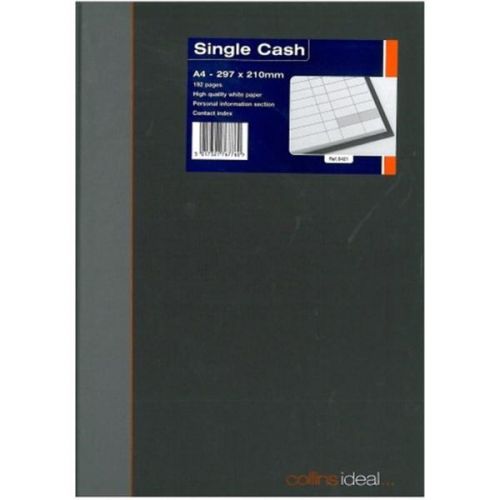 Collins Ideal Manuscript Book Casebound A4 Single Cash 192 Pages Black 6421