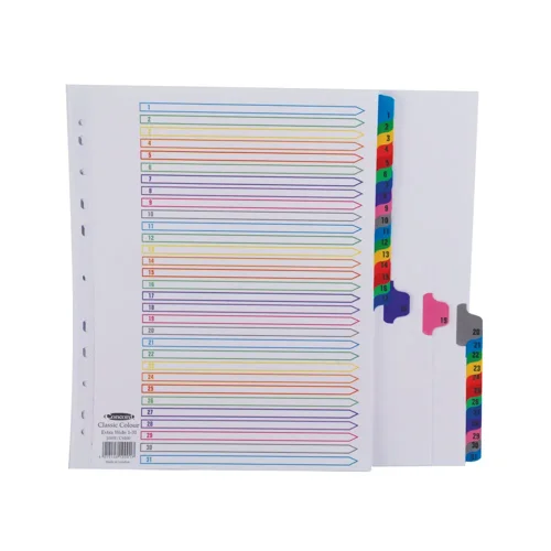 Concord Index 1-31 Extra Wide Mylar Tabs Multi-Coloured - 10001/CS100 Concord Index 1-31 Extra Wide Mylar Tabs Multi-Coloured - 10001/CS100