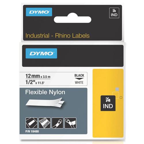 Labelling Tapes & Labels Dymo Rhino Industrial Nylon Tape 12mmx4m White 18488