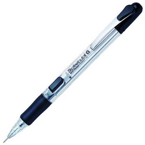 Pentel Techniclick Mechanical Pencil HB 0.5mm Lead Black/​Transparent Barrel (Pack 12) - PD305T-A