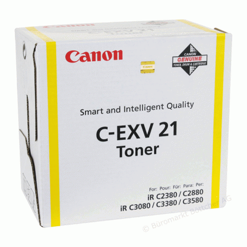 Laser Toner Cartridges Canon EXV21Y Yellow Standard Capacity Toner Cartridge 14k pages - 0455B002