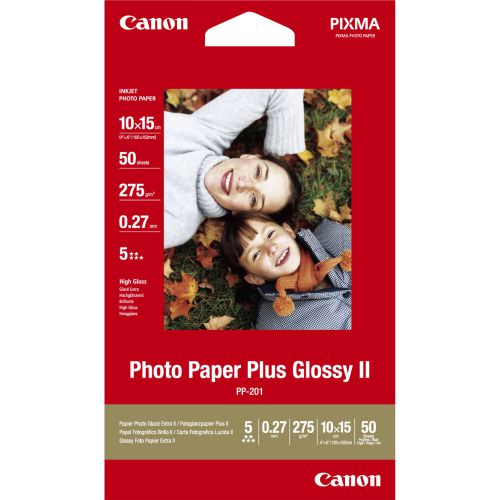 Photo Paper Canon PP-201 Glossy Photo Paper 10 x 15cm 50 Sheets - 2311B003