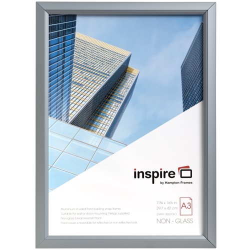 Certificate / Photo Frames Photo Album Co Poster/Photo Snap Frame A3 Aluminium Frame Plastic Front Silver