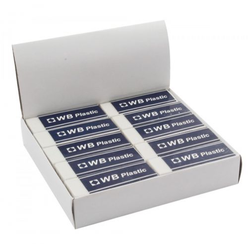 Erasers ValueX Eraser White with Blue Sleeve (Pack 20)