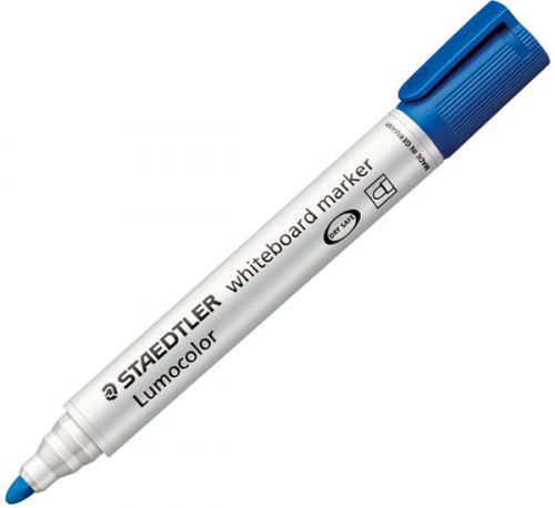 Drywipe Markers Staedtler Lumocolor Whiteboard Marker Bullet Tip 2mm Line Blue (Pack 10)