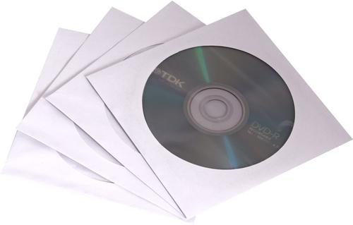 Media Fellowes CD/DVD Envelope 125x125mm Window White (Pack 100) 90691