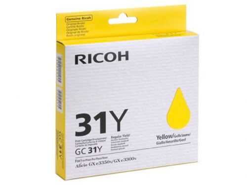 Ricoh GC31Y Yellow Standard Capacity Gel Ink Cartridge 1.56k pages for GXE3350N - 405691