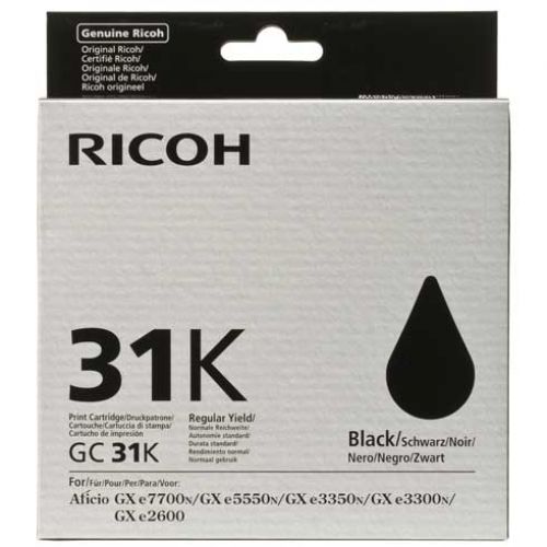 Ricoh 405688 GC31K Black Gel Ink 1.92K