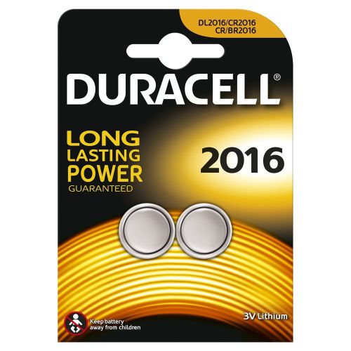 Duracell Lithium Coin Batteries 3V 2016 (Pack 2)