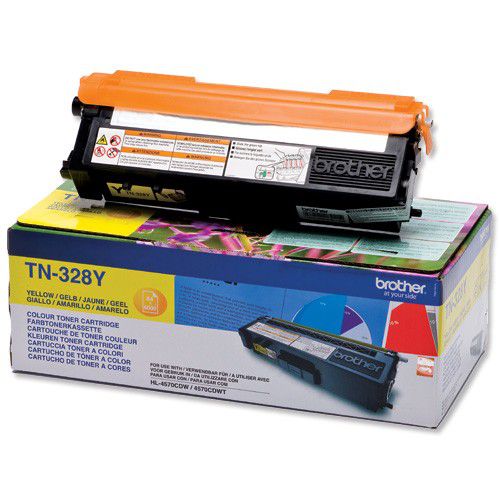 Brother+Yellow+Toner+Cartridge+6k+pages+-+TN328Y