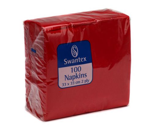 Serviettes / Napkins ValueX Napkins 2 Ply 330x330mm Red (Pack 100)