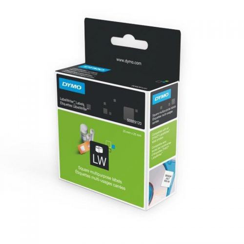 Labelling Tapes & Labels Dymo LabelWriter Multipurpose Label 25x25mm 500 Labels Per Roll White