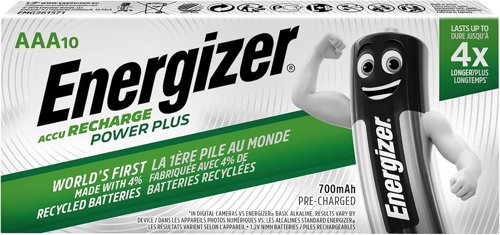 Energizer Rechargeable Power Plus AAA Battery 700mAh (Pack 10) - 416985 Energizer Rechargeable Power Plus AAA Battery 700mAh (Pack 10) - 416985
