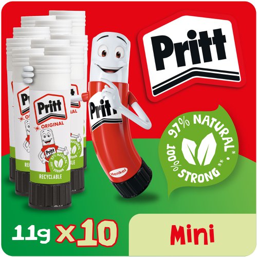 Pritt+Original+Glue+Stick+Sustainable+Long+Lasting+Strong+Adhesive+Solvent+Free+Value+Pack+11g+%28Pack+10%29+-+1456040