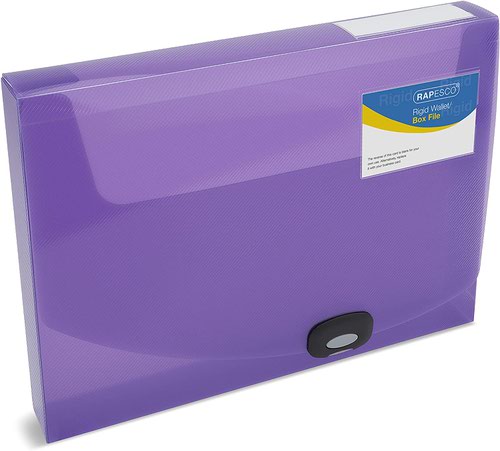Box Files Rapesco 40mm Rigid Wallet Box File A4 Assorted Colours Pack 5