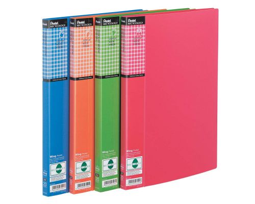 Pentel Recycology Fresh A4 Display Book 20 Pocket Assorted Colours (Pack 4)