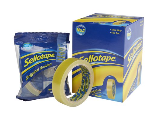 Sellotape+Original+Easy+Tear+Extra+Sticky+Golden+Tape+24mm+x+50m+%28Pack+6%29+-+2928285