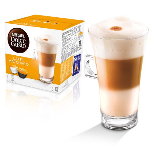 Nescafe Dolce Gusto Latte Macchiato Coffee 16 Capsules (Pack 3) 12416323