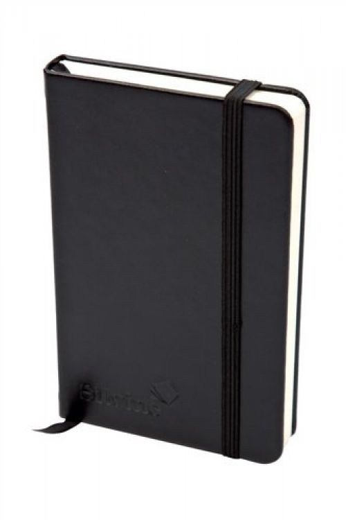 Silvine+Executive+A5+Casebound+Soft+Feel+Cover+Notebook+Ruled+160+Pages+Black+-+197BK