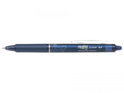 Rollerball Pens Pilot FriXion Clicker Erasable Retractable Gel Rollerball Pen 0.7mm Tip 0.35mm Line Blue (Pack 12)