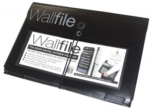 Cathedral Wallfile Portable Hanging Organiser Polypropylene A4 7 Pocket Black - EXPWALBK