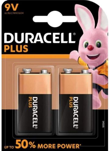 Duracell+Plus+9V+Alkaline+Batteries+%28Pack+2%29+MN1604B2PLUS