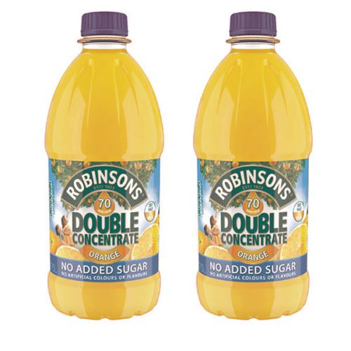 Cold Drinks Robinsons Double Concentrate No Added Sugar Orange Squash 1.75 Litre (Pack 2) 402046