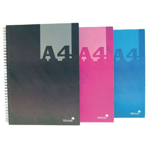Silvine+Luxpad+A4+Wirebound+Hard+Cover+Notebook+140+Pages+Assorted+Colours+%28Pack+6%29+-+THBA4AC