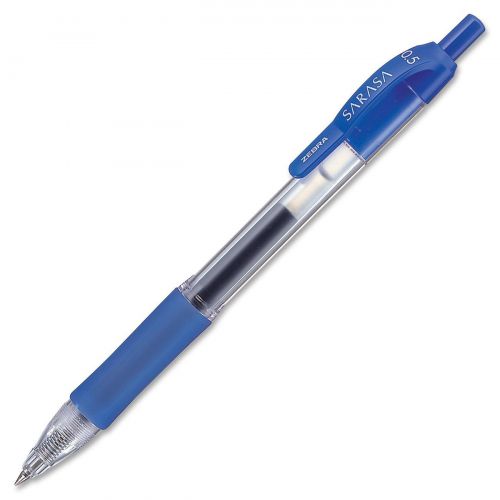 Zebra Sarasa Retractable Gel Rollerball Pen 0.5mm Tip 0.3mm Line Blue (Pack 12)