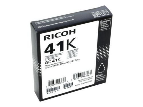 Ricoh GC41K Black Standard Capacity Gel Ink Cartridge 2.5K pages - 405761