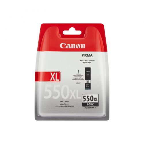 Canon PGI550XLBK Black High Yield Ink Cartridge 22ml - 6431B001