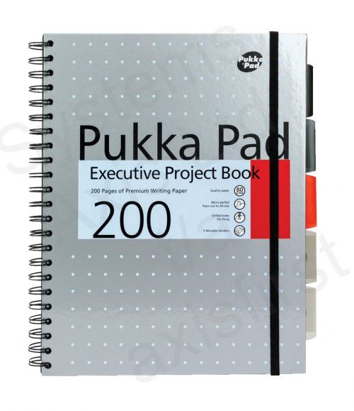 Pukka+Pad+Executive+Metallic+Project+Book+A4+Wirebound+Ruled+200+Page+Hard+Back+Assorted+%28Pack+3%29+6970-MET