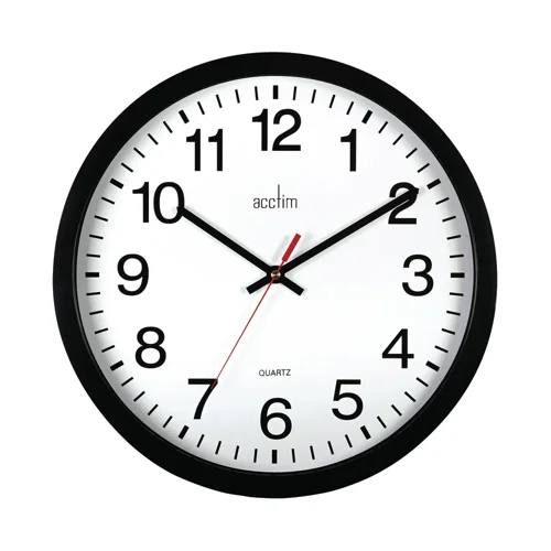 Acctim Controller Quartz Silent Sweep Wall Clock 355mm Diameter Black - 93/704B Acctim Controller Quartz Silent Sweep Wall Clock 355mm Diameter Black - 93/704B
