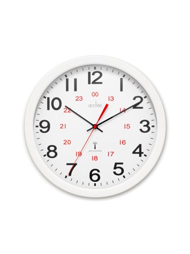Acctim Controller Wall Clock Radio Controlled 300mm White 74172 Acctim Controller Wall Clock Radio Controlled 300mm White 74172