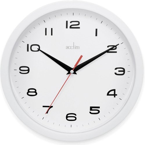 Acctim Aylesbury Quartz Wall Clock 245mm Diameter White - 92/301 Acctim Aylesbury Quartz Wall Clock 245mm Diameter White - 92/301