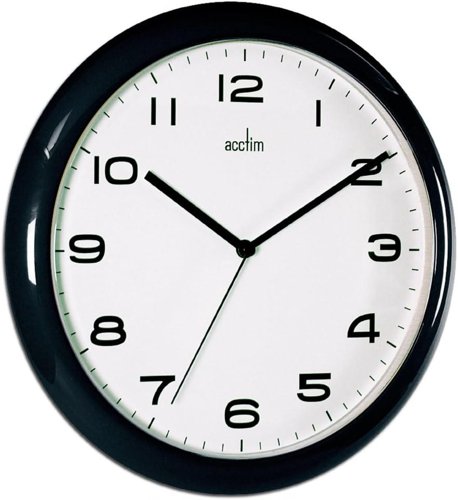 Acctim Aylesbury Quartz Wall Clock 245mm Diameter Black - 92/302 Acctim Aylesbury Quartz Wall Clock 245mm Diameter Black - 92/302