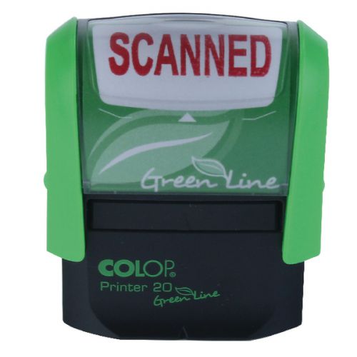 Colop Green Line P20 Self Inking Word Stamp SCANNED 37x13mm Red Ink - 148514