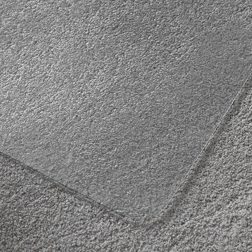 Floortex Floor Protection Mat Cleartex Ultimat Polycarbonate Low and Med Pile Carpets Up To 12mm Pile Height 119x75cm wLip Transp UFC11197523ER